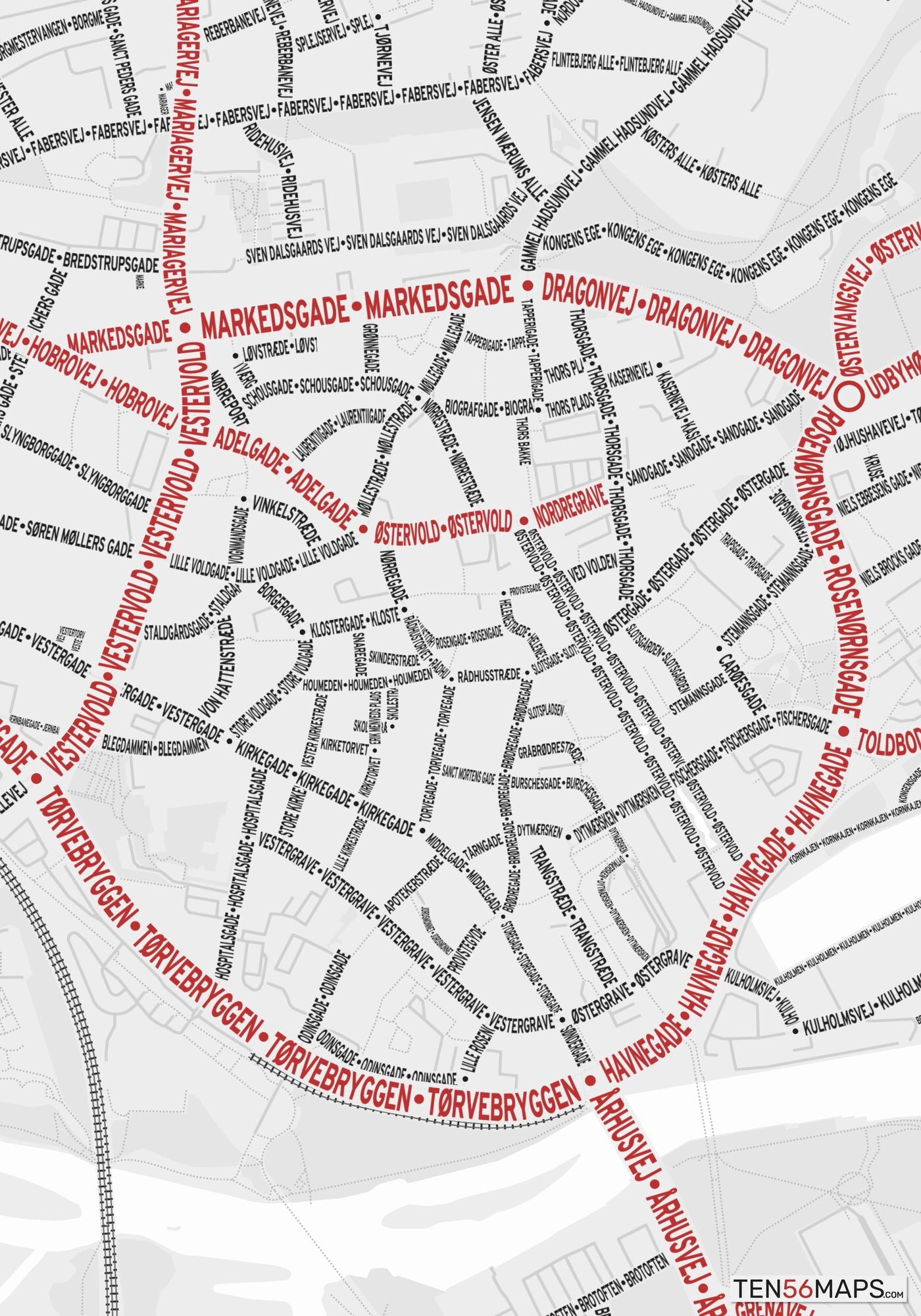 Closeup of map in Ruby color scheme.