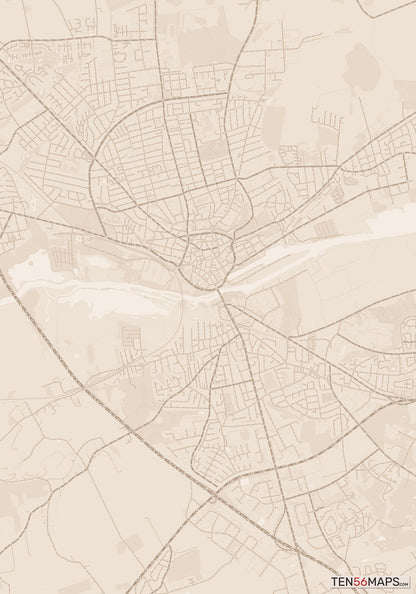 Color Variant Sand - All roads and water in a sand/beige color.
