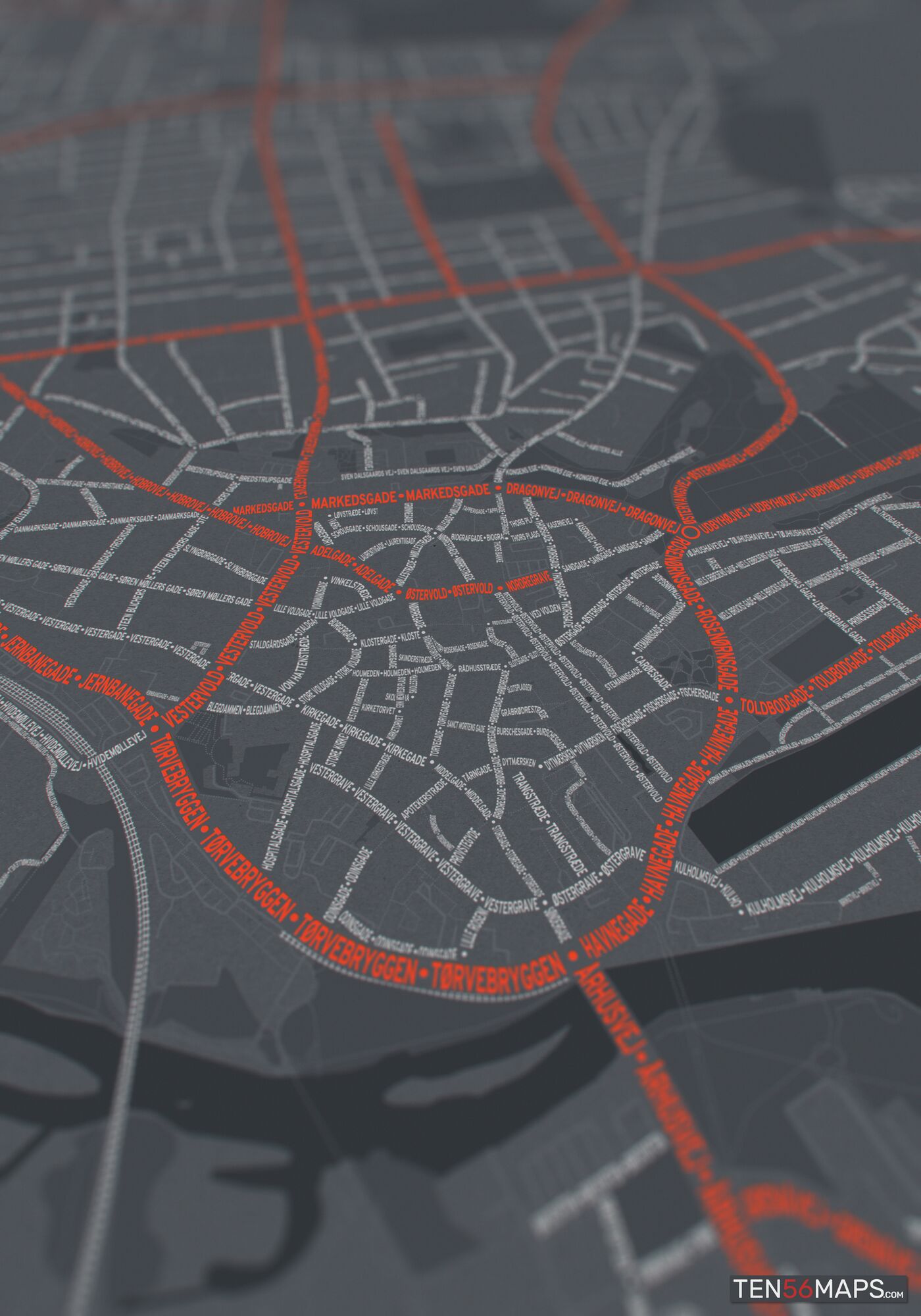 Closeup of print in Slate color scheme