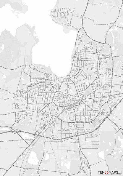 Color Variant Gray - Bright gray with mayor roads on dark gray background.