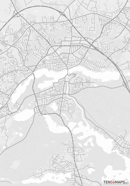 Color Variant Gray - Bright gray with mayor roads on dark gray background.