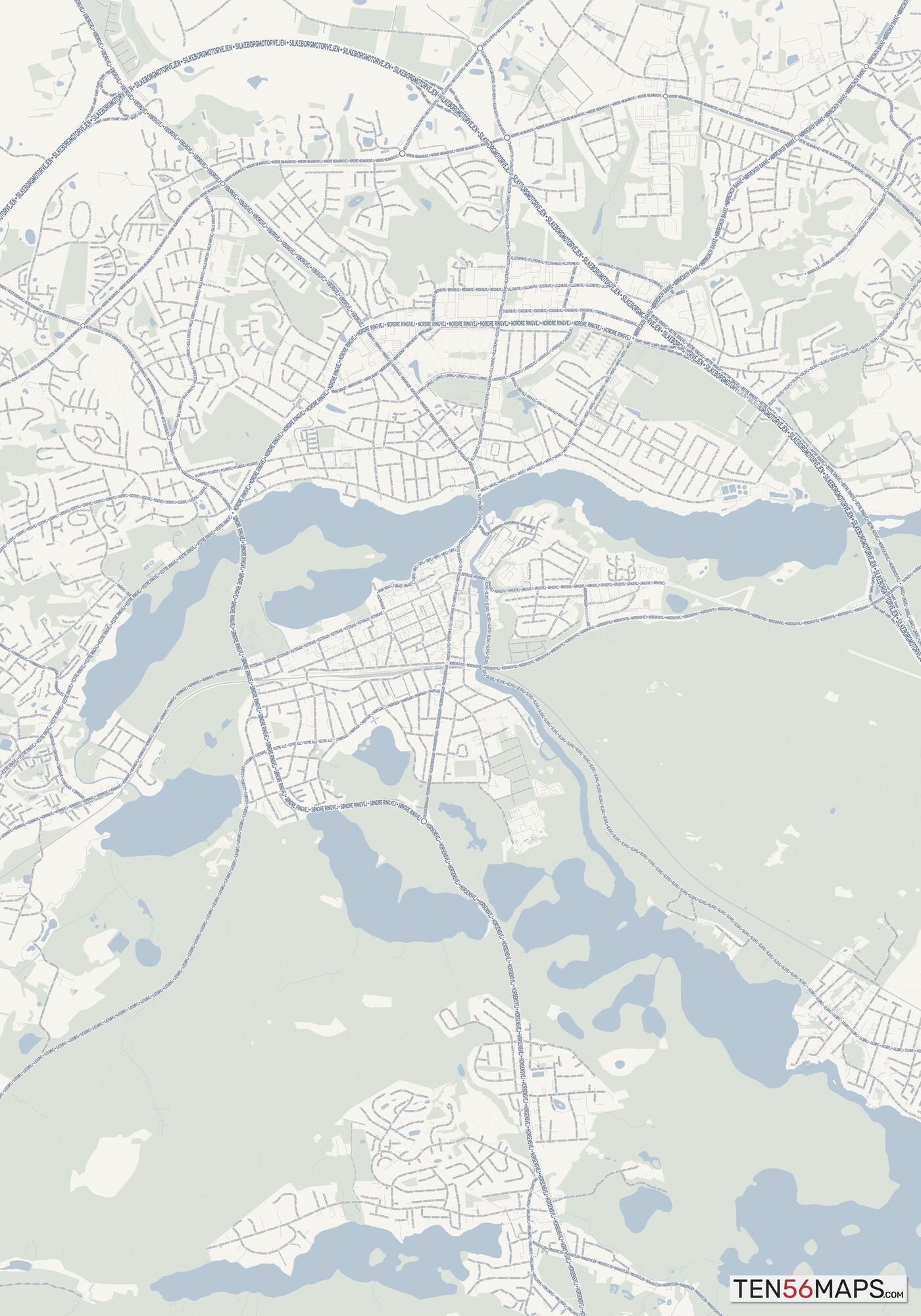 Color Variant Earth - Gray with water in blue, and forest in green.