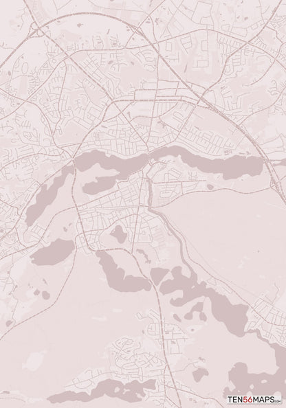 Color Variant Rose - Muted red roads and water.