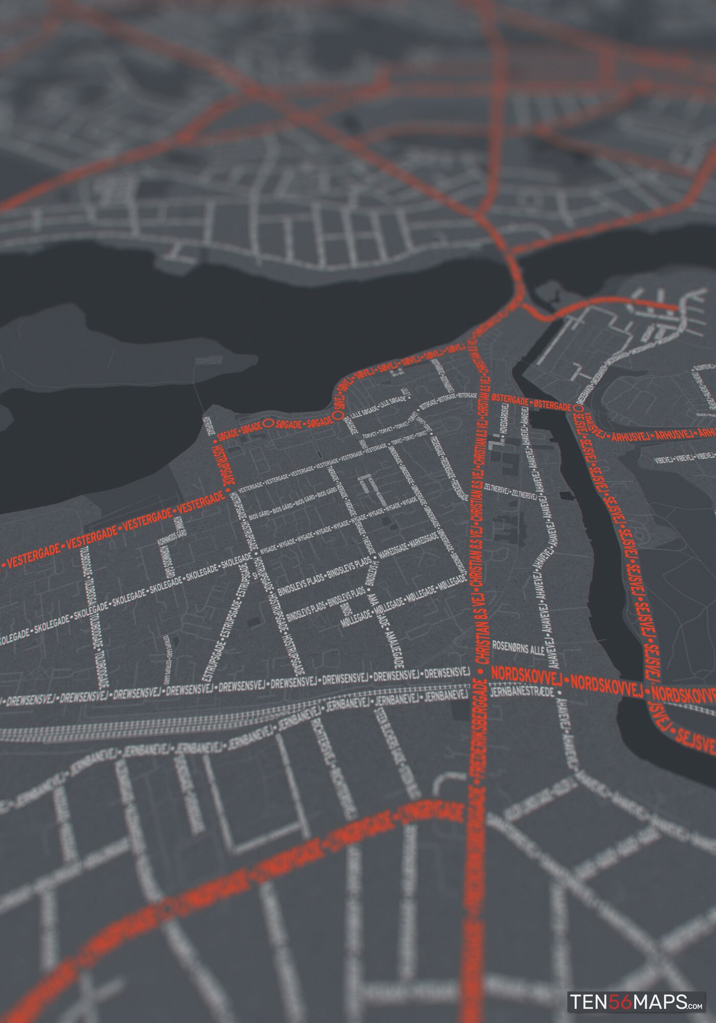 Closeup of print in Slate color scheme