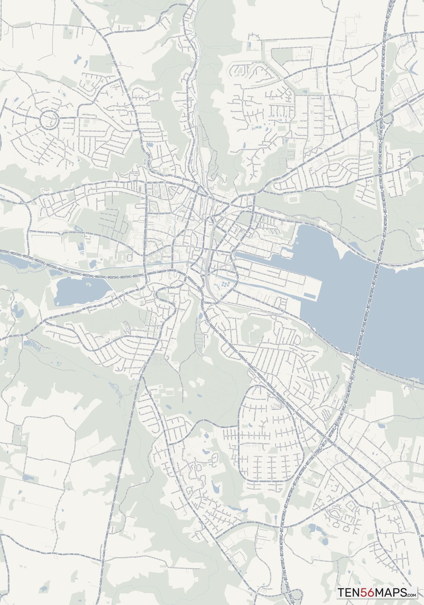 Color Variant Earth - Gray with water in blue, and forest in green.