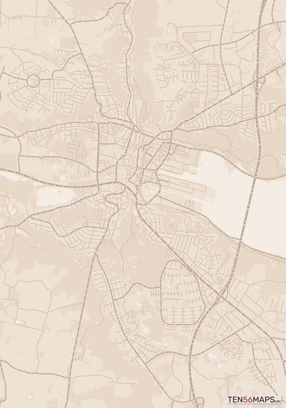 Color Variant Sand - All roads and water in a sand/beige color.