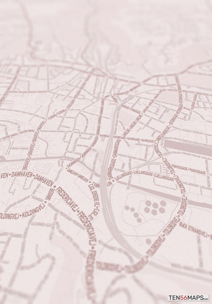 Closeup of print in Rose color scheme