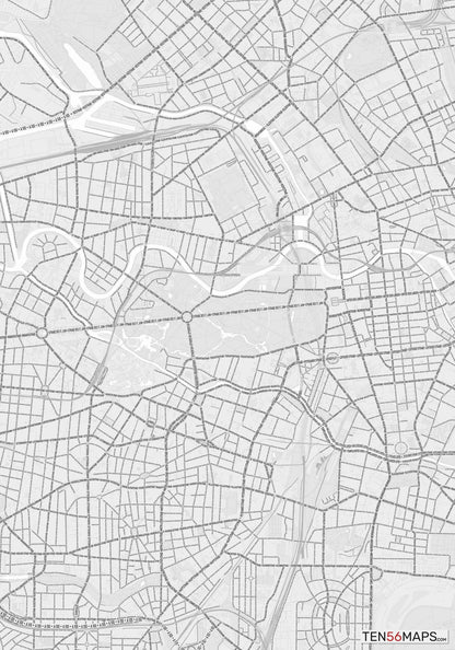 Color Variant Gray - Bright gray with mayor roads on dark gray background.