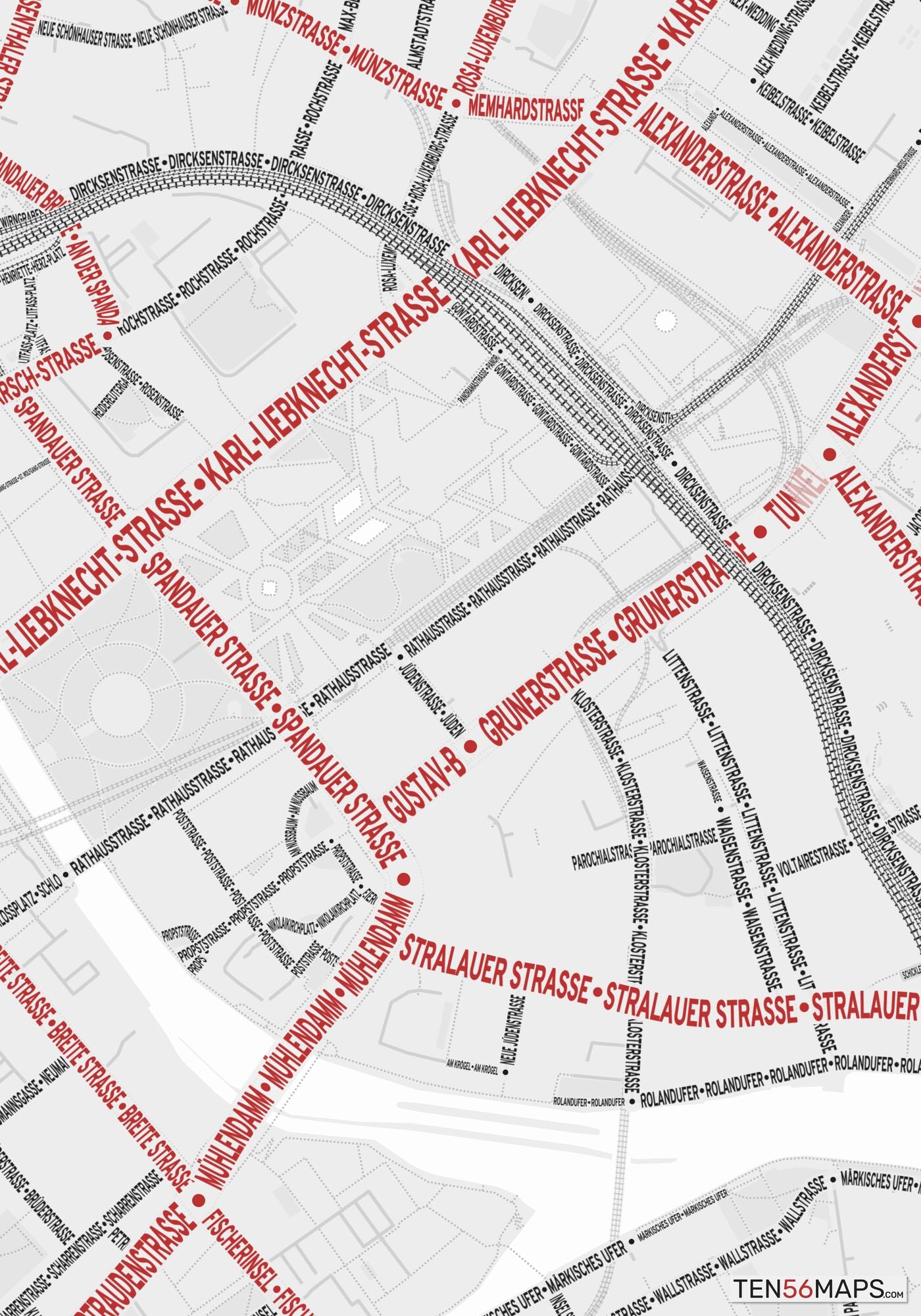 Closeup of map in Ruby color scheme.