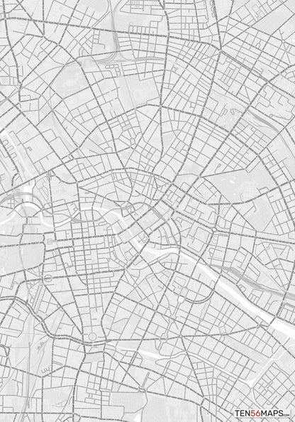 Color Variant Gray - Bright gray with mayor roads on dark gray background.