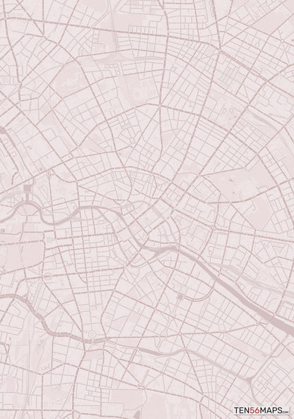 Color Variant Rose - Muted red roads and water.