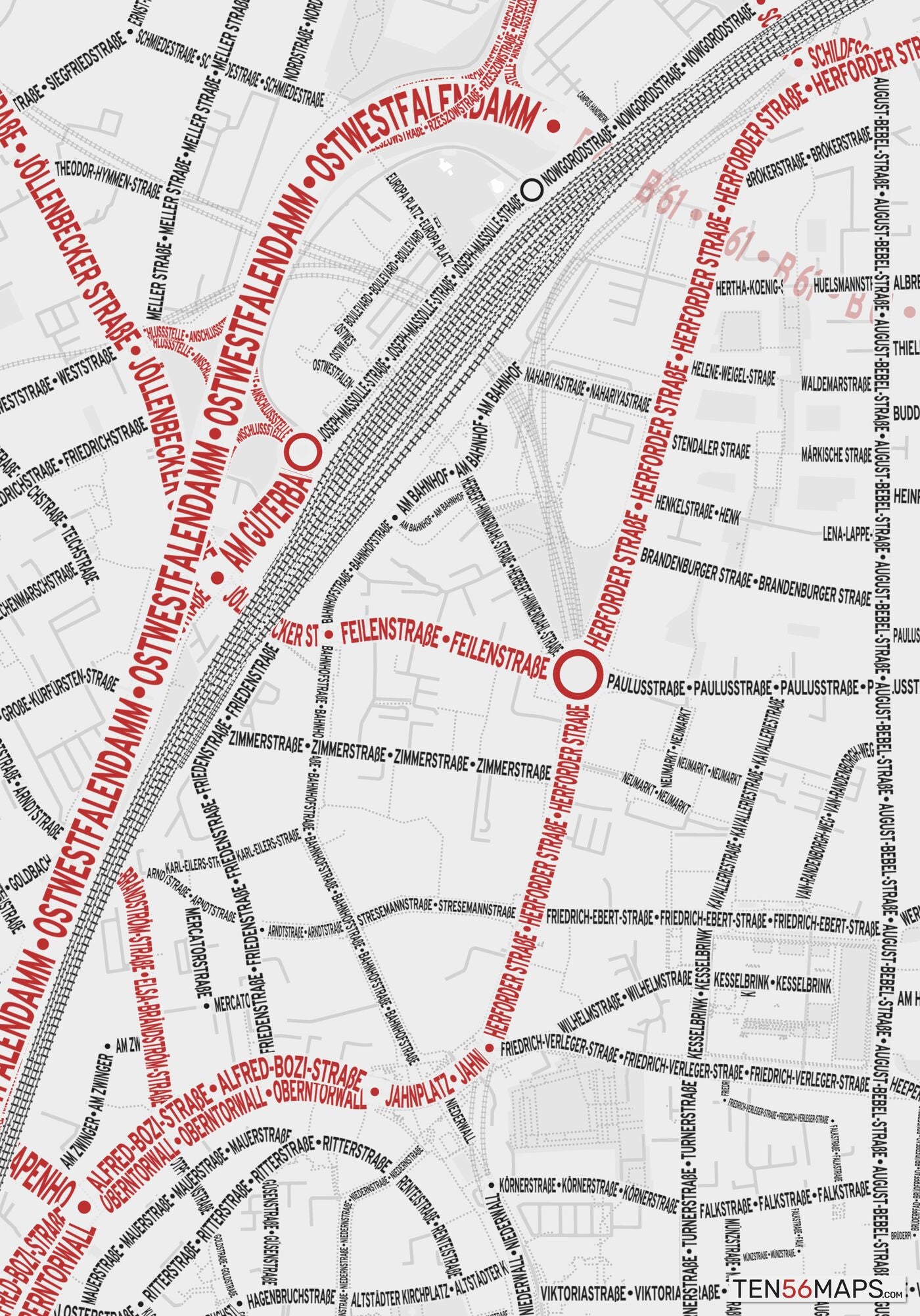 Closeup of map in Ruby color scheme.