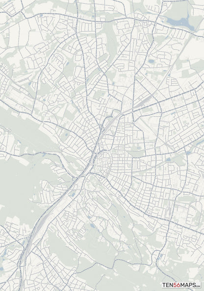 Color Variant Earth - Gray with water in blue, and forest in green.