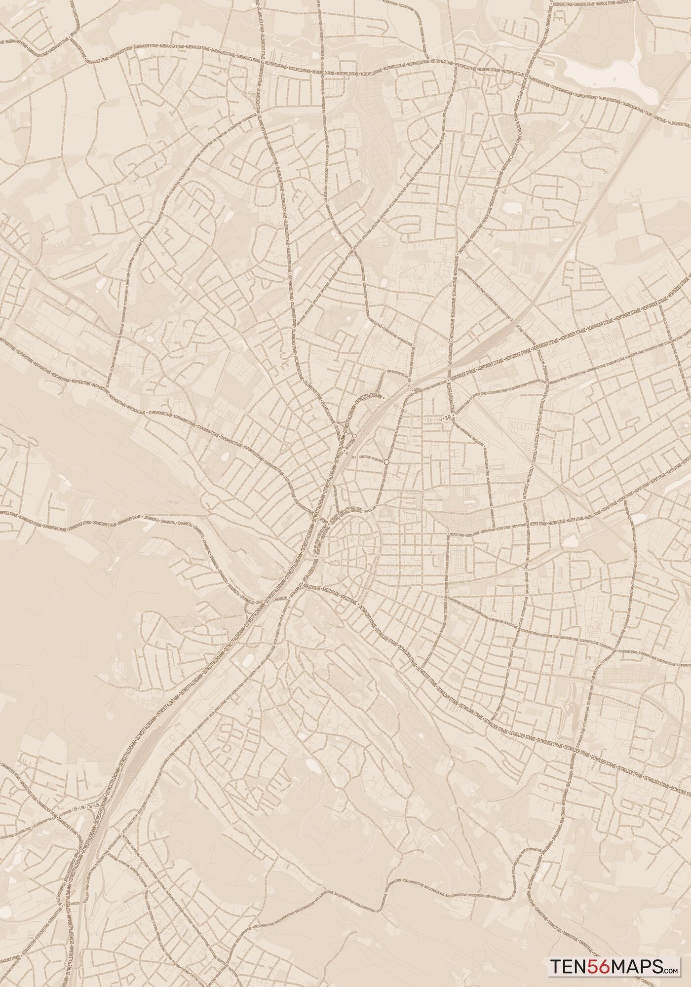 Color Variant Sand - All roads and water in a sand/beige color.