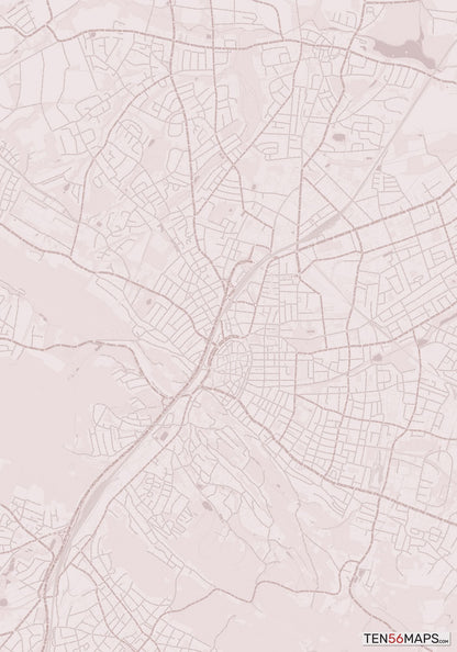 Color Variant Rose - Muted red roads and water.