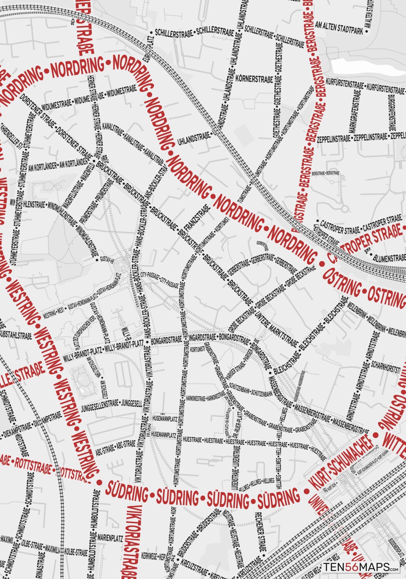Closeup of map in Ruby color scheme.