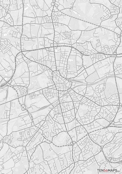 Color Variant Gray - Bright gray with mayor roads on dark gray background.