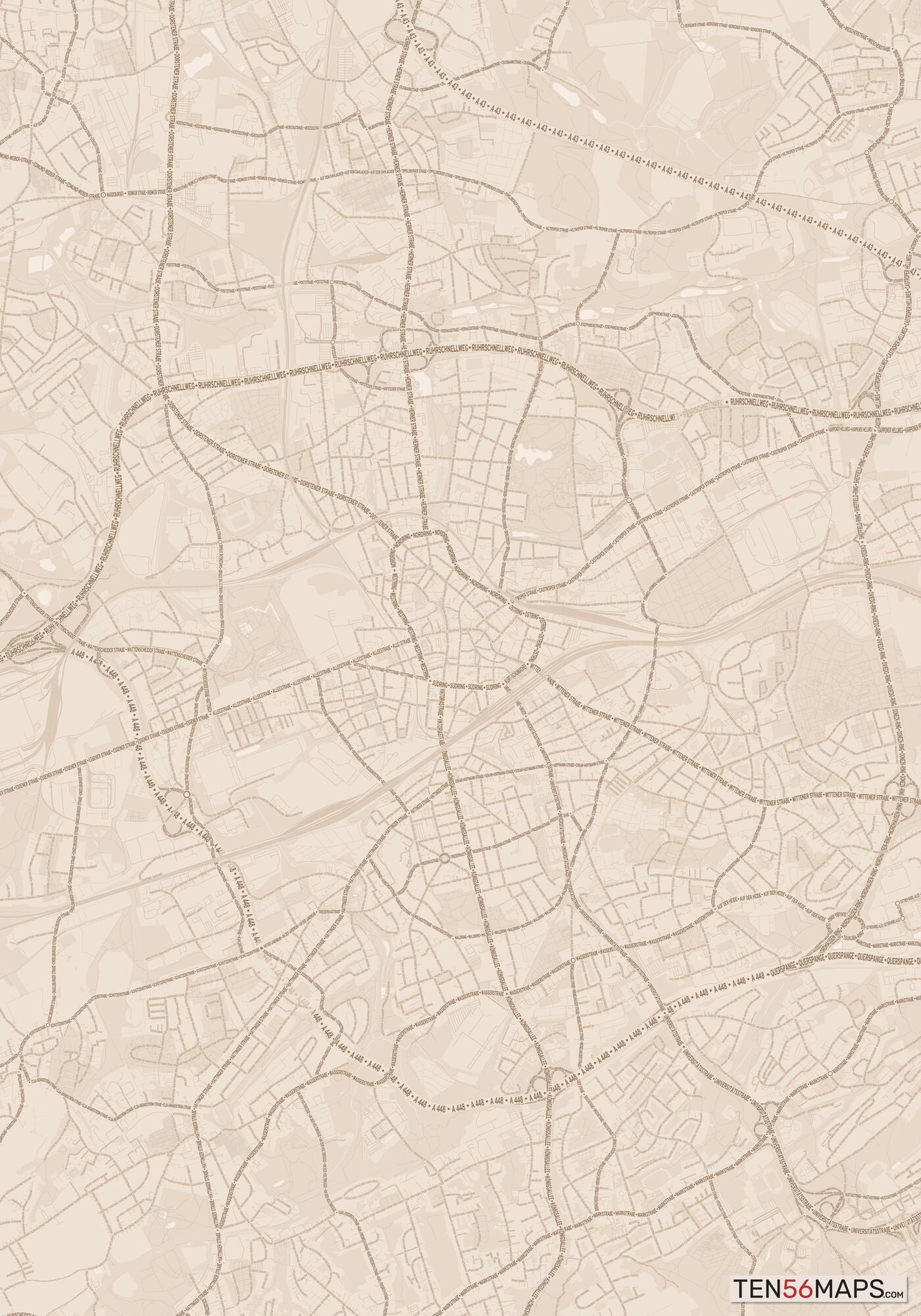 Color Variant Sand - All roads and water in a sand/beige color.