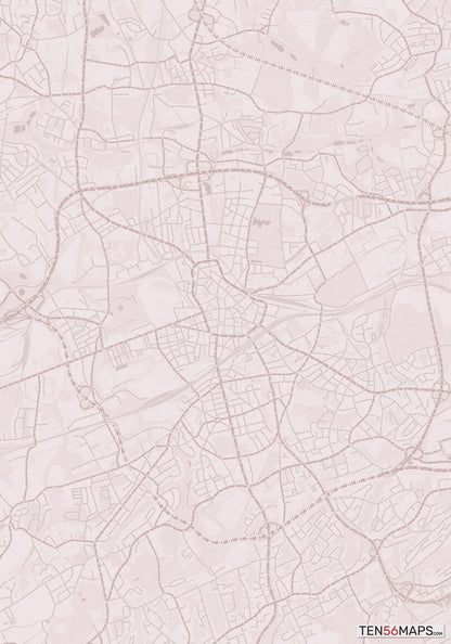 Color Variant Rose - Muted red roads and water.