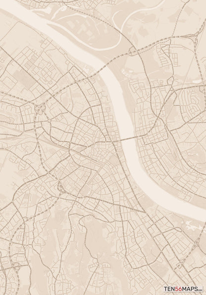 Color Variant Sand - All roads and water in a sand/beige color.