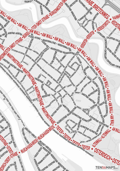 Closeup of map in Ruby color scheme.