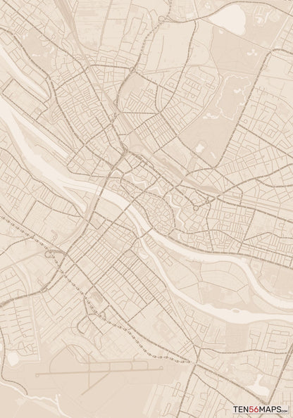 Color Variant Sand - All roads and water in a sand/beige color.
