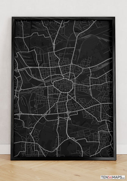 Poster standing on floor in Onyx color scheme