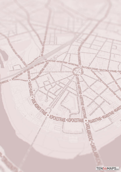 Closeup of print in Rose color scheme