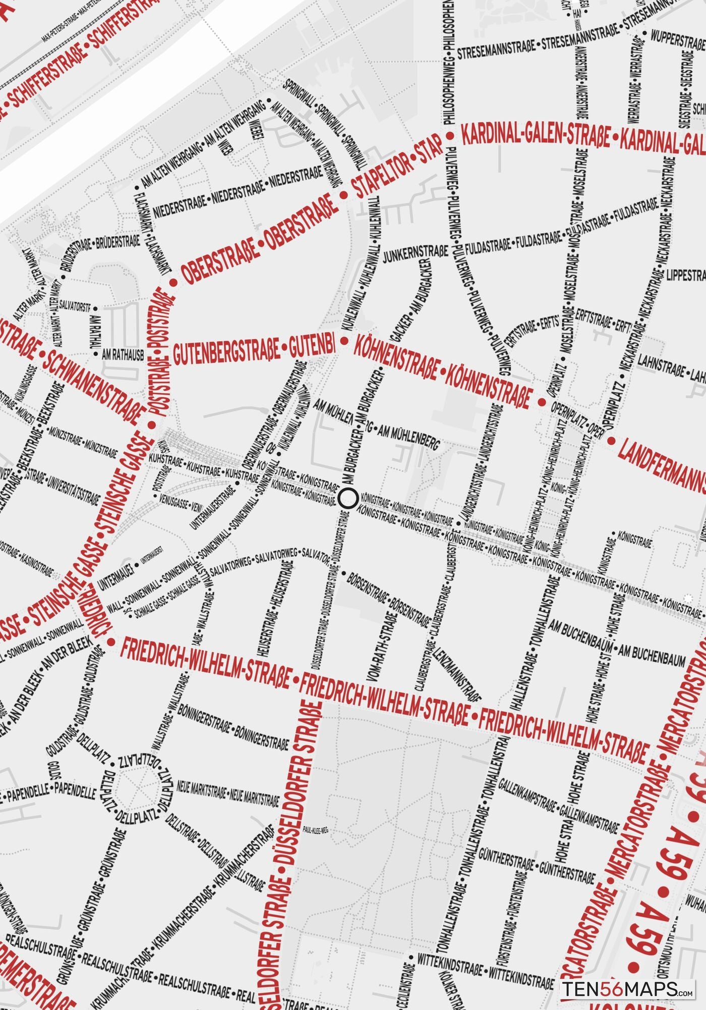 Closeup of map in Ruby color scheme.