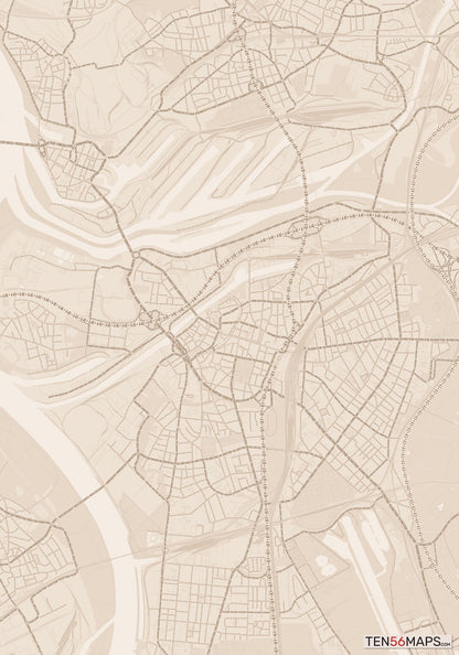 Color Variant Sand - All roads and water in a sand/beige color.