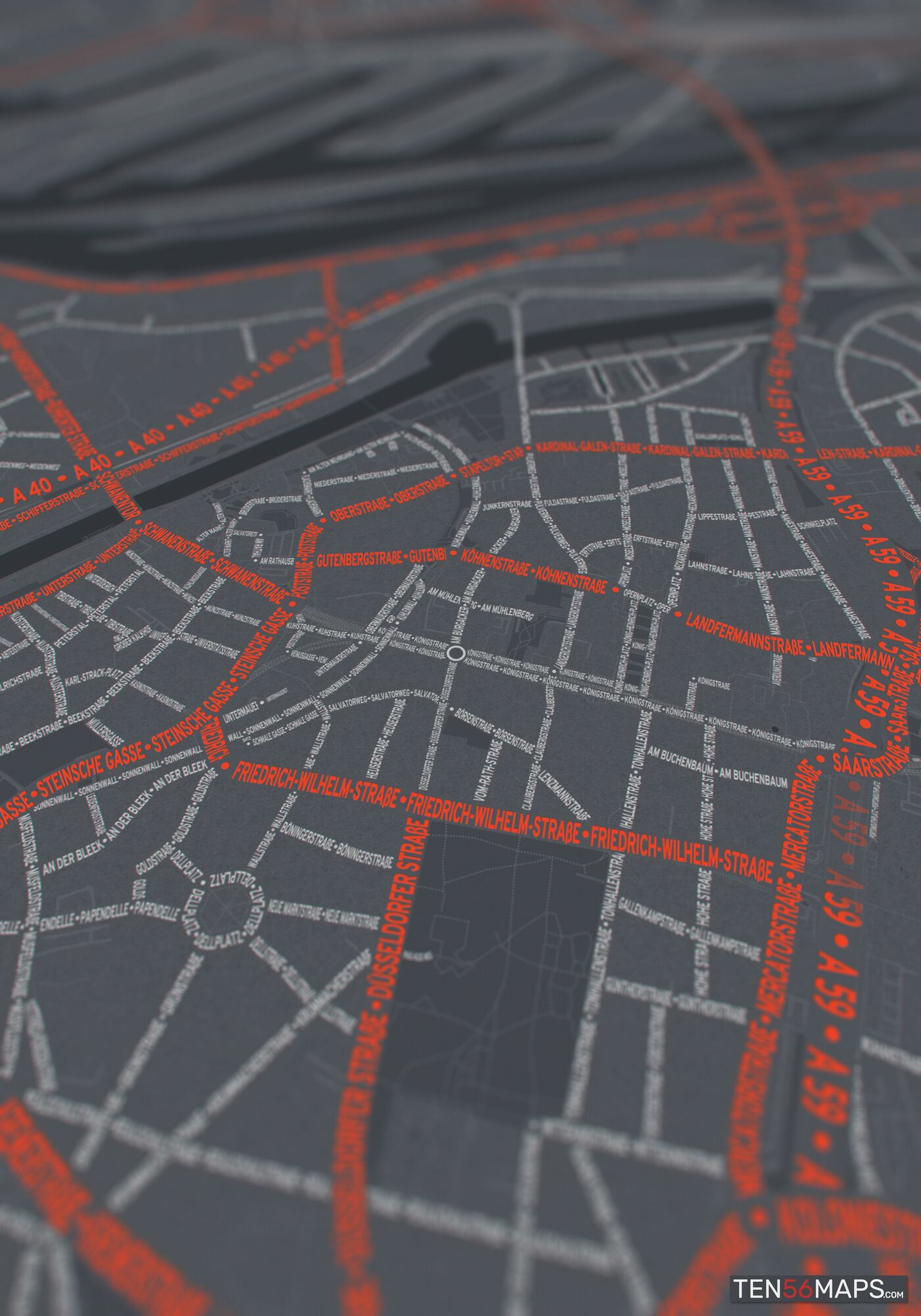 Closeup of print in Slate color scheme