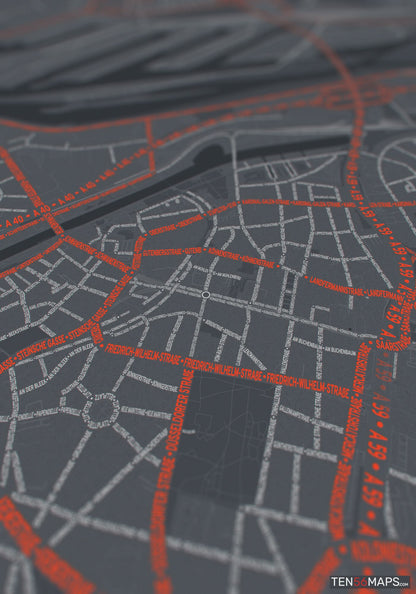 Closeup of print in Slate color scheme