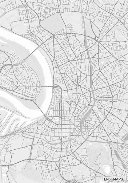 Color Variant Gray - Bright gray with mayor roads on dark gray background.