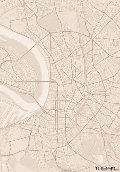 Color Variant Sand - All roads and water in a sand/beige color.