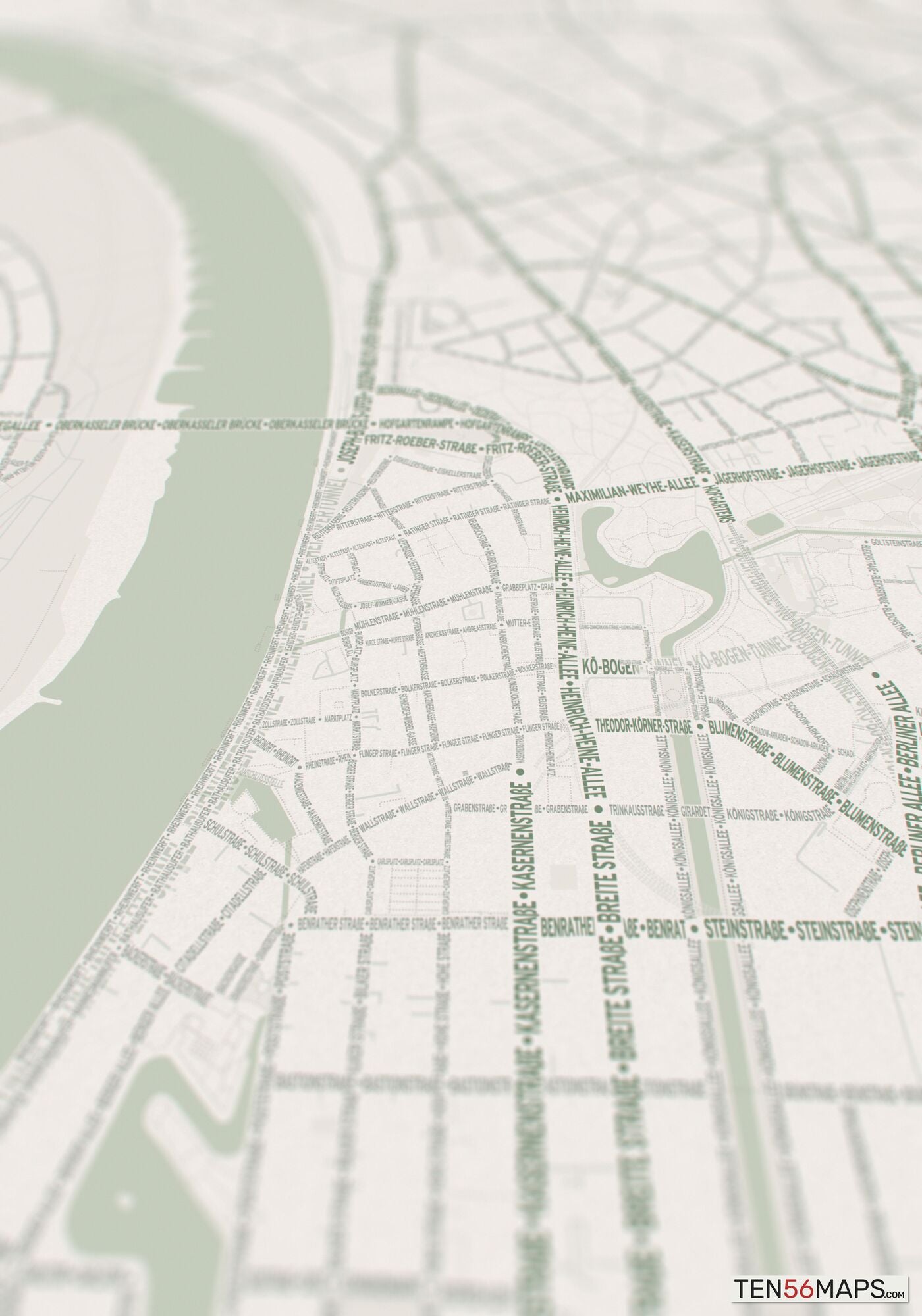 Closeup of print in Mint color scheme
