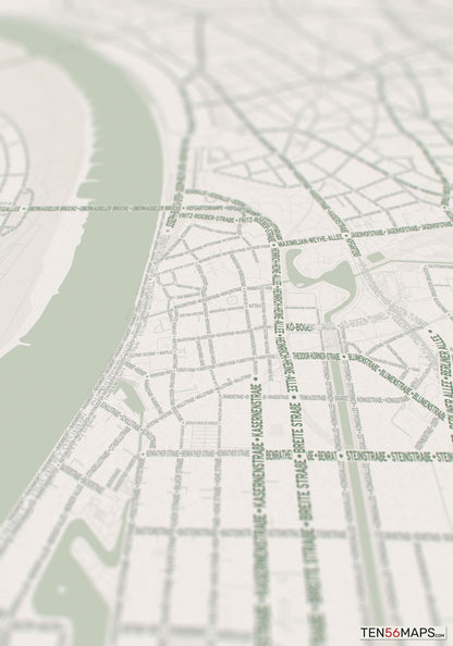 Closeup of print in Mint color scheme