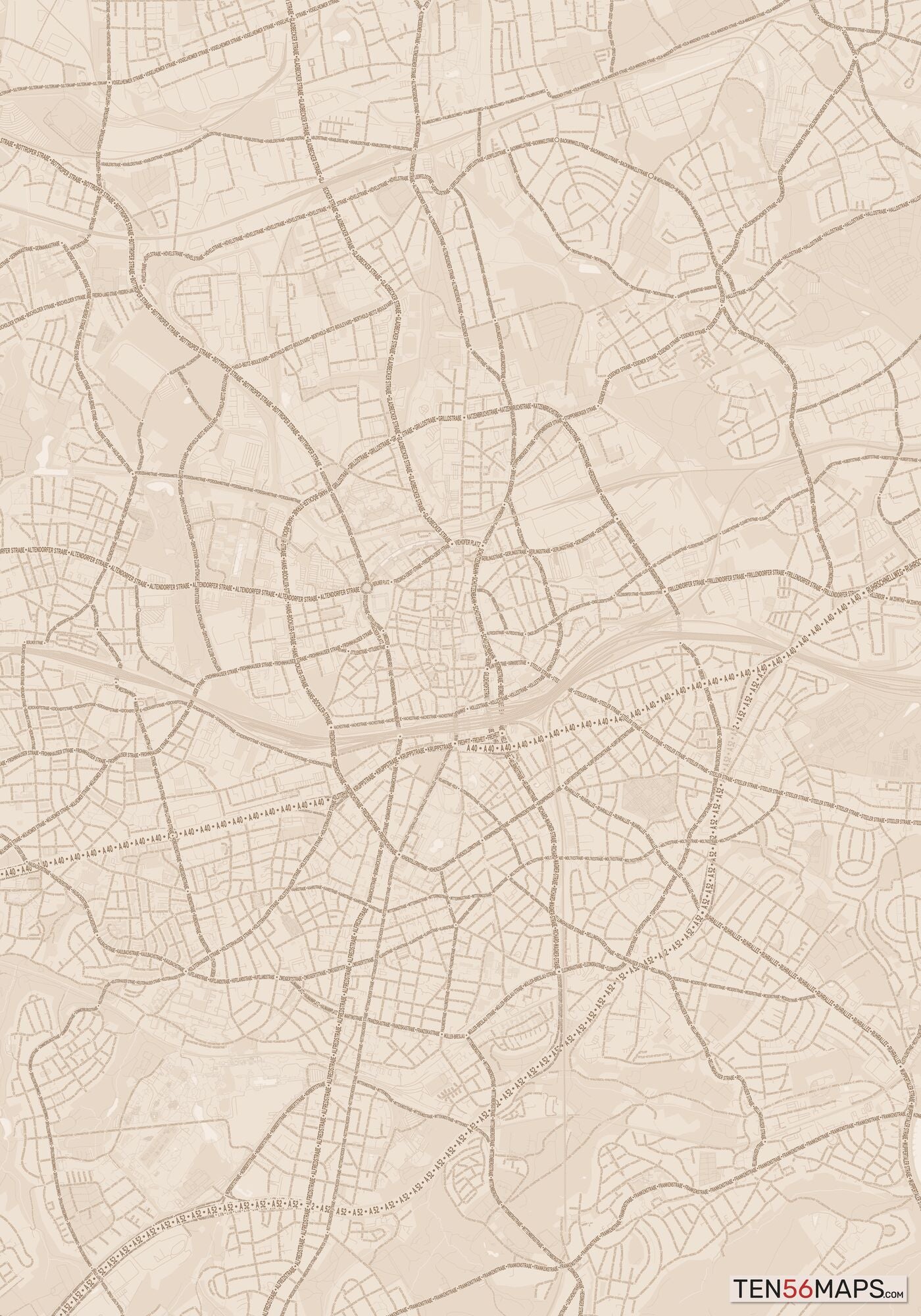 Color Variant Sand - All roads and water in a sand/beige color.