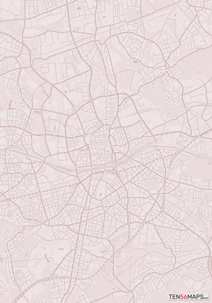 Color Variant Rose - Muted red roads and water.