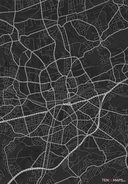 Color Variant Ruby - Dark grey with major roads highlighted in white.