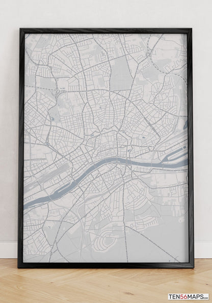 Poster standing on floor in Steel color scheme