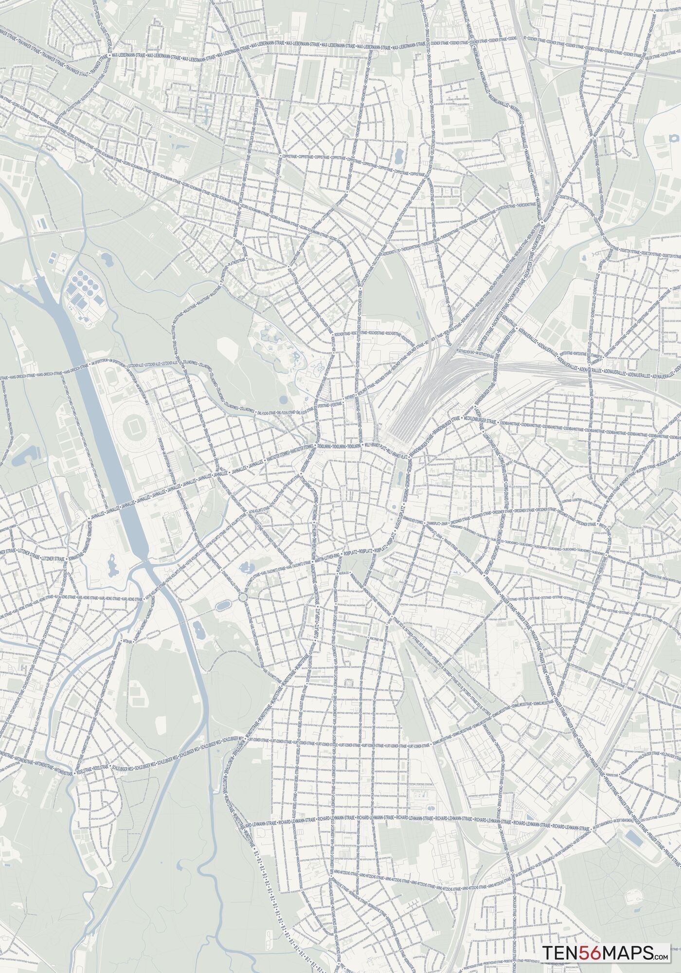 Color Variant Earth - Gray with water in blue, and forest in green.