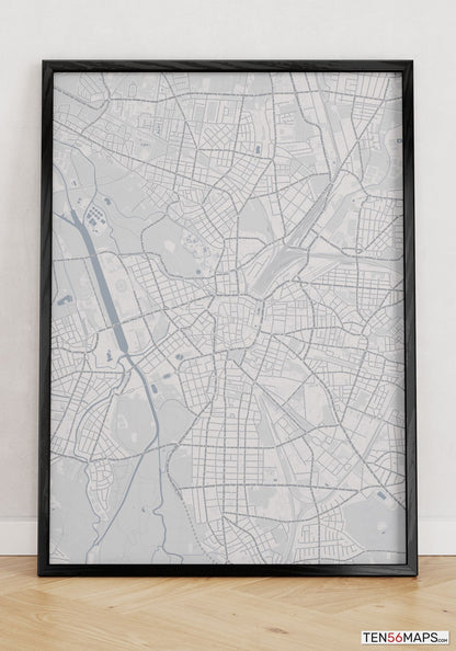 Poster standing on floor in Steel color scheme