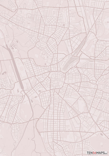 Color Variant Rose - Muted red roads and water.