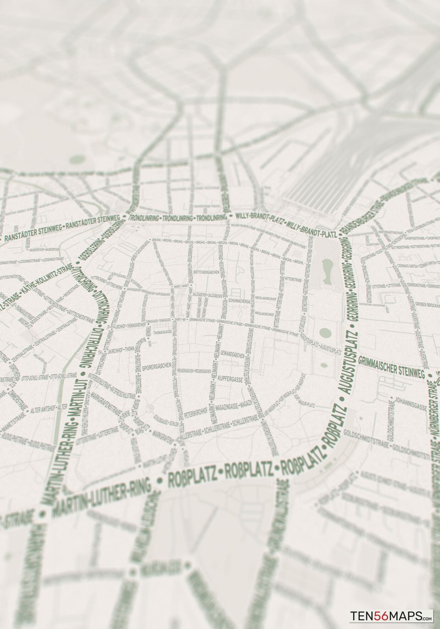 Closeup of print in Mint color scheme
