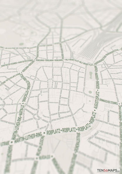 Closeup of print in Mint color scheme