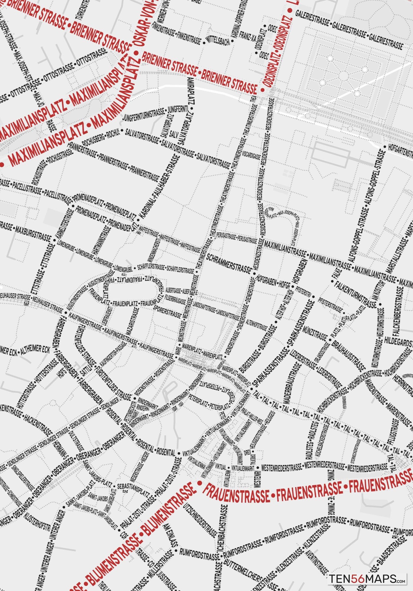 Closeup of map in Ruby color scheme.