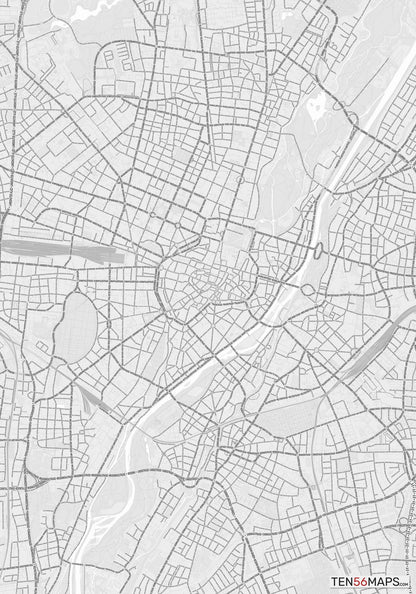 Color Variant Gray - Bright gray with mayor roads on dark gray background.