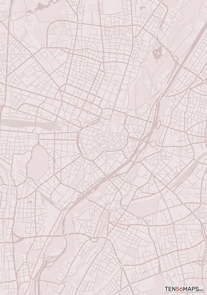 Color Variant Rose - Muted red roads and water.