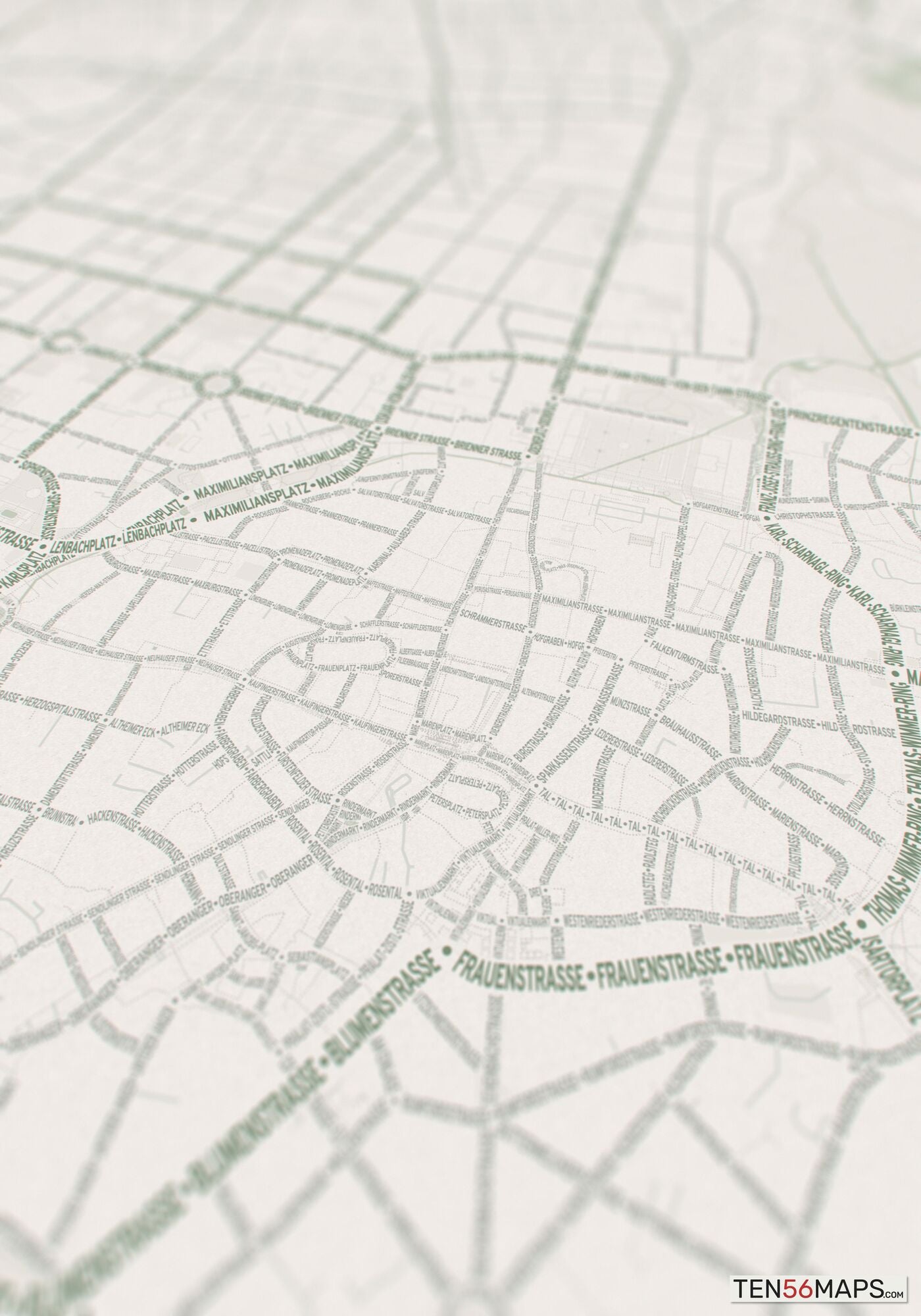 Closeup of print in Mint color scheme