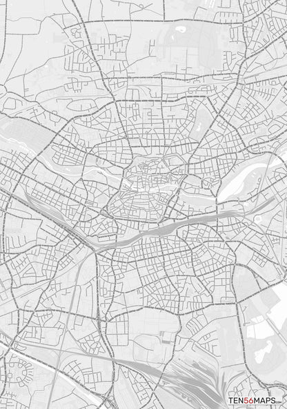 Color Variant Gray - Bright gray with mayor roads on dark gray background.